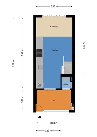 Floorplan - Sint-Mariastraat 132A, 3014 SR Rotterdam